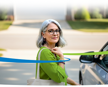 Woman sitting in a car